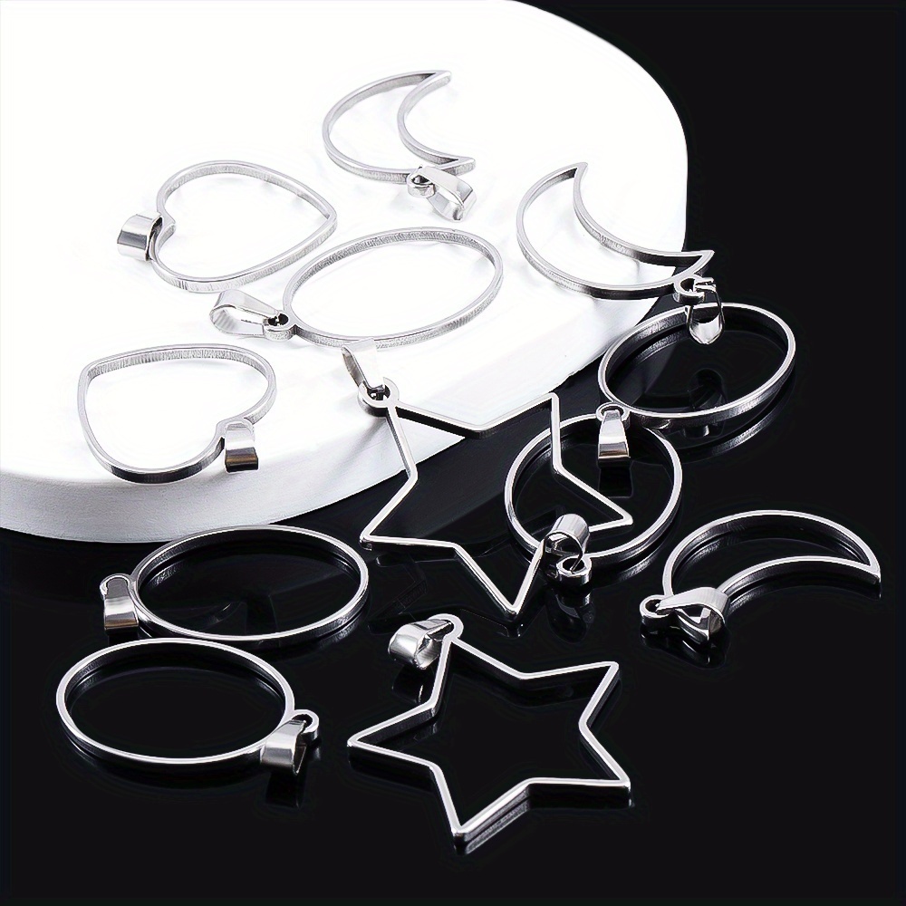 5pcs Hollow Pendant Set for DIY Necklace and Earring Making